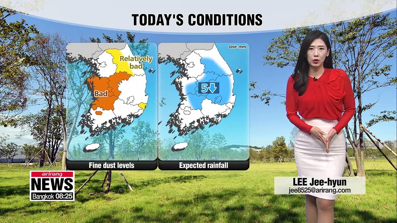 Light rain in some parts, yellow dust to blow in