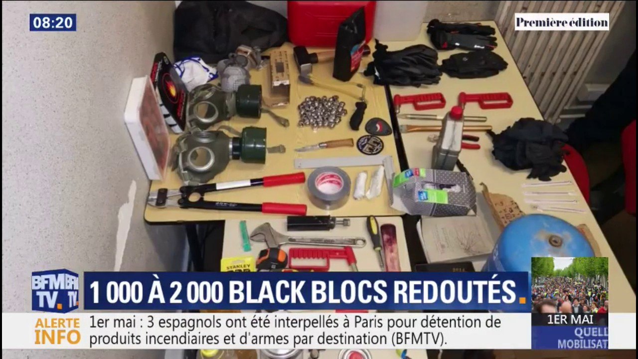 Bonbonnes de gaz, couteaux, marteaux... ce qui a été saisi auprès de trois Espagnols interpellés à Paris
