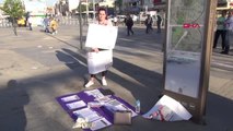 Bursa'da Tek Kişilik 'Kadına Şiddete Hayır' Eylemi