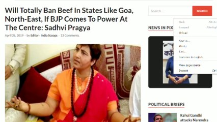 Lok Sabha Election 2019, Know the truth behind Sadhvi Pragya controversial statement, Fact Check