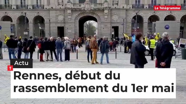 Rennes, début du rassemblement des manifestants pour le 1er mai