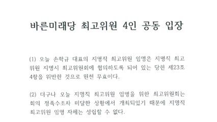 바른미래 선출직 최고위원들 "지명직 최고위원 임명, 원천 무효" / YTN