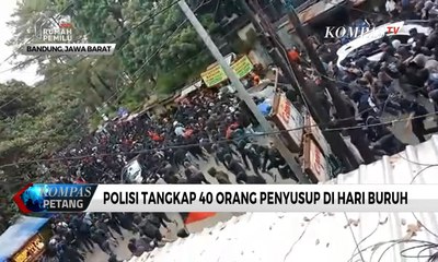 Polisi Tangkap 40 Orang Penyusup Demo Buruh di Bandung
