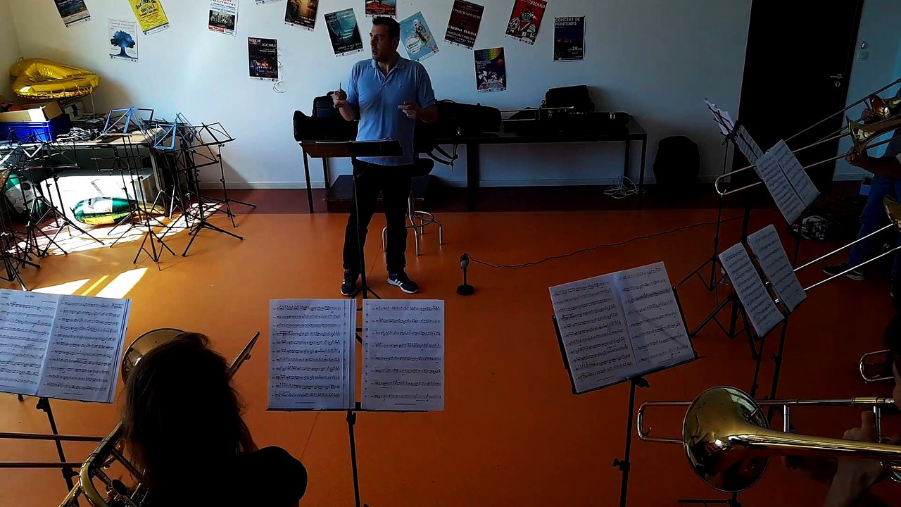 Répétitions des élèves du conservatoire de musique du pays de Montbéliard avant le festival du trombone de Roubaix