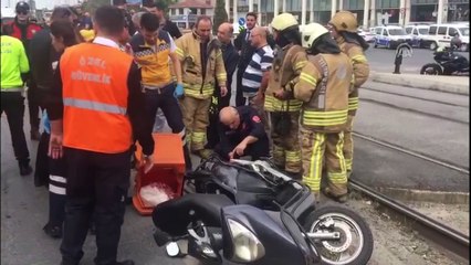 Motosiklet ile tramvay çarpıştı: 1 yaralı - İSTANBUL