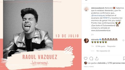 Primera confirmación del DulceWeekend: Raoul Vázquez