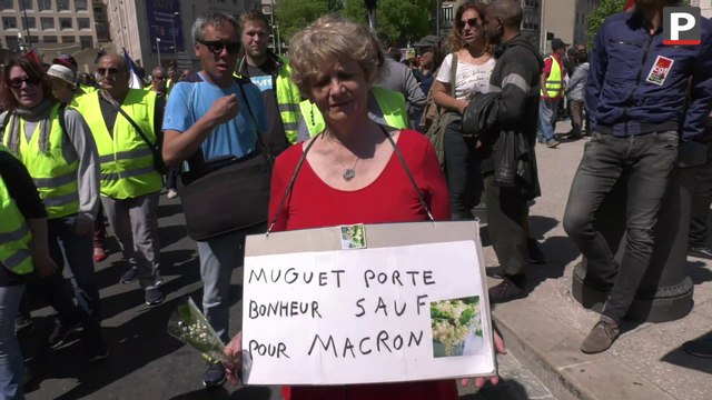 1er-Mai : manifestation rouge et jaune sur la Canebière à Marseille, Mélenchon présent