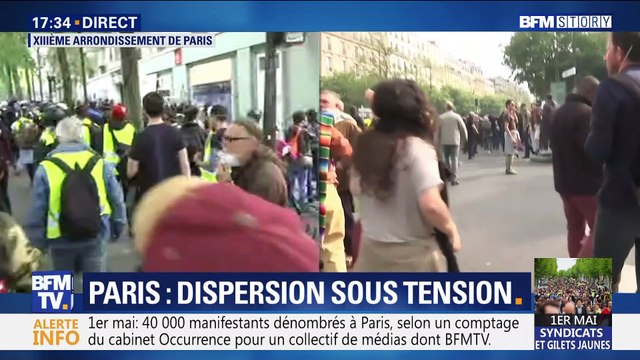 1er mai: Tensions en fin de cortège (2/3)