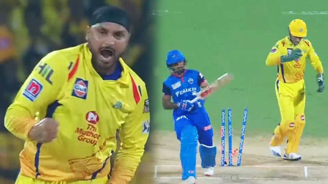 IPL 2019 CSK vs DC: Harbhajan Singh castled Shikhar Dhawan for 19 | वनइंडिया हिंदी