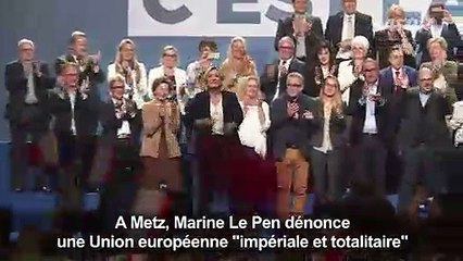 Européennes: Marine Le Pen charge l'UE "impériale, totalitaire"
