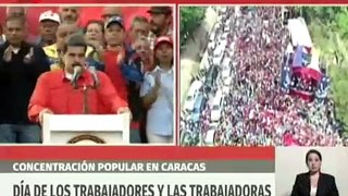 Presidente Nicolás Maduro em marcha do 1ª de maio em Caracas