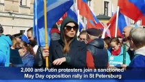 Anti-Putin protesters arrested in Saint Petersburg