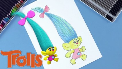How To Draw And Color Smidge From Trolls fll mvie  DIY Drawing Kids Craft Ideas  Crafty Kids