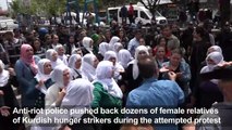 Turkish police block rally supporting Kurd hunger strikes