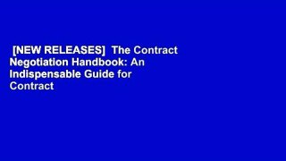 [NEW RELEASES]  The Contract Negotiation Handbook: An Indispensable Guide for Contract