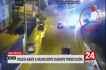 Presunto delincuente murió tras persecución y balacera en San Miguel