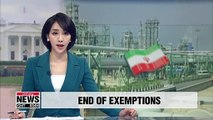 U.S. exemption on Iran sanctions to expire on May 2nd