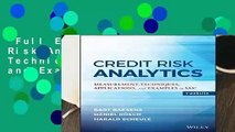 Full E-book  Credit Risk Analytics: Measurement Techniques, Applications, and Examples in SAS