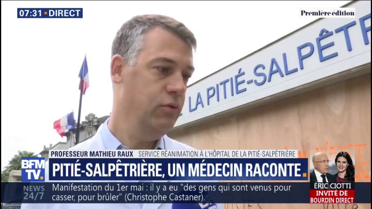 1er-mai: un médecin de la Pitié-Salpêtrière raconte comment "une vingtaine de manifestants a tenté d'entrer dans le service de réanimation"