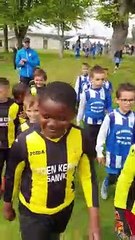 Haie d'honneur pour les U7,lors de la finale hier mercredi 1er mai 2019 à gorderville