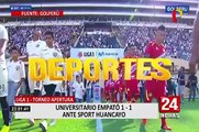La ‘U’ se aleja del Apertura: Sport Huancayo y Universitario empatan 1 – 1 en Monumental
