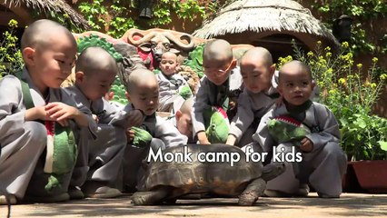 Child monks visit theme park in South Korea