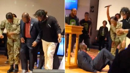 Dad Falls Over In Shock As Navy Daughter Surprises Him