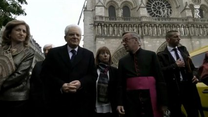 Italiens Präsident besucht Notre-Dame