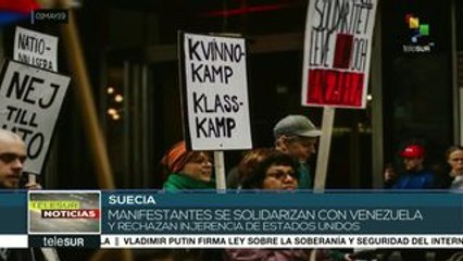 Manifestación en Suecia en apoyo a la Revolución Bolivariana de Vzla.