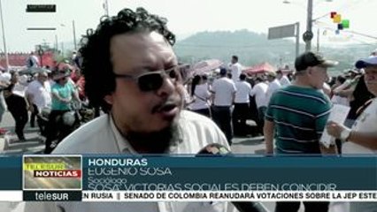 Policía hondureña reprime marcha por el Día Internacional del Trabajo