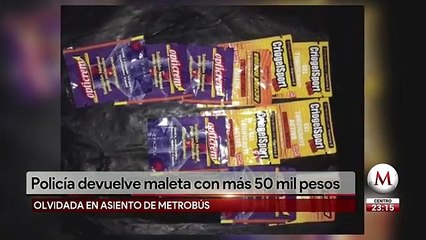 Policía devuelve bolsa con más de 50 mil pesos en Metrobús Bellas Artes