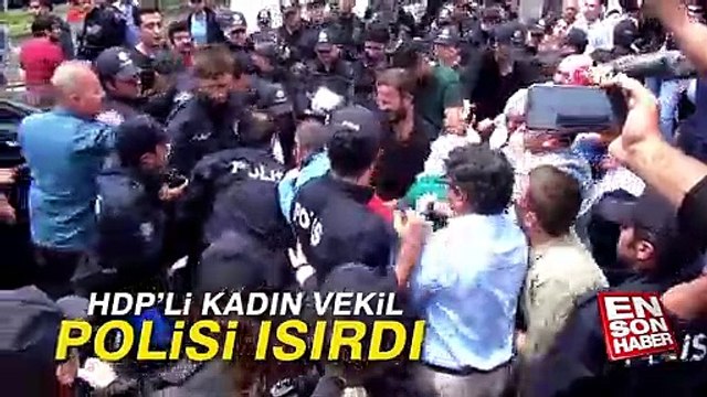 HDP'li vekil polisin kolunu ısırdı!