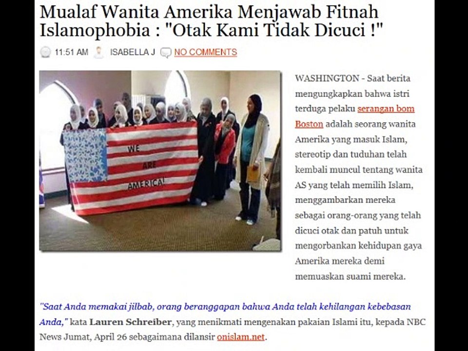 JESICCA & ALIZA LIM (MUALAF CANTIK AMERIKA), MENJAWAB FITNAH : "ISLAM MERENDAHKAN WANITA !"