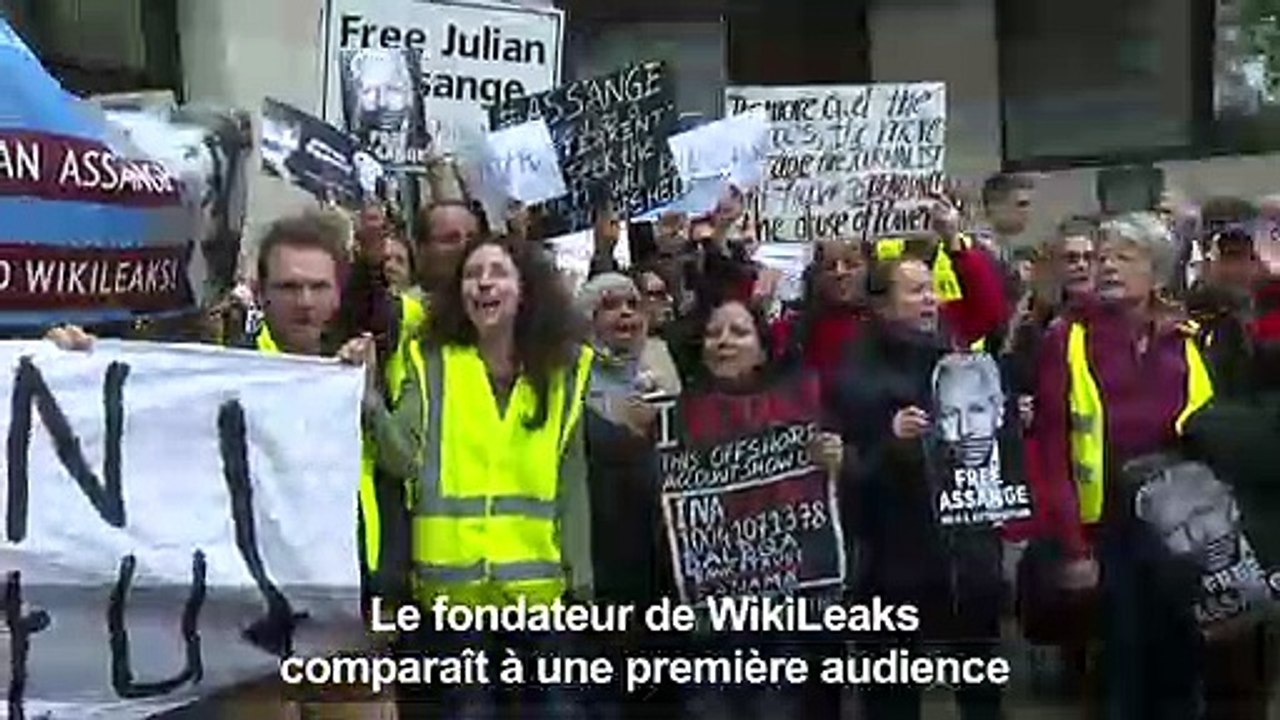 GB: manifestation en soutien à Julian Assange devant le tribunal