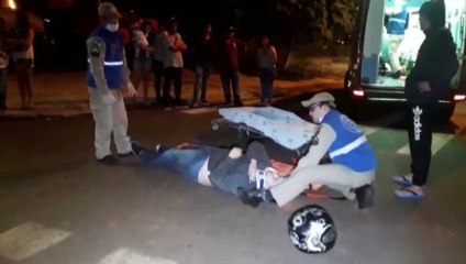 Jovem fica ferido em acidente no Bairro Santa Cruz