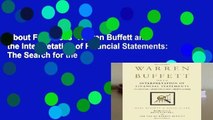 About For Books  Warren Buffett and the Interpretation of Financial Statements: The Search for the