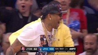 Allen Iverson goes crazy after Jimmy Butler turns defense into offense ! Sixers vs Raptors Game 3