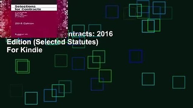 Selections for Contracts: 2016 Edition (Selected Statutes) For Kindle