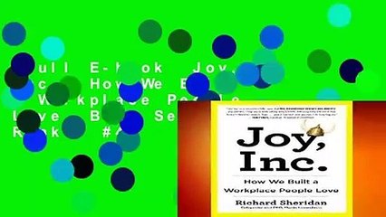 Full E-book  Joy, Inc : How We Built a Workplace People Love  Best Sellers Rank : #4