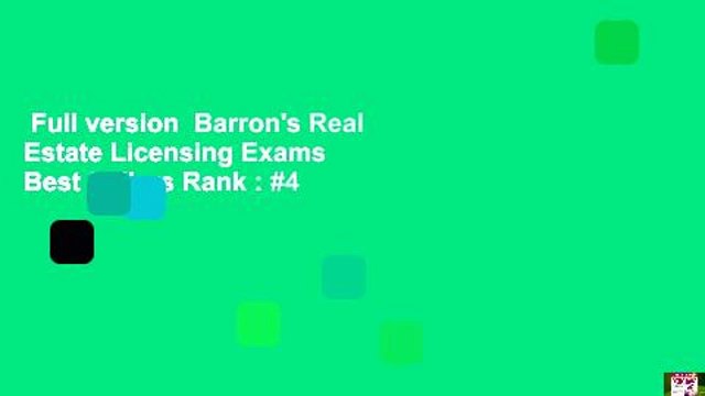 Full version Barron's Real Estate Licensing Exams Best Sellers Rank : #4