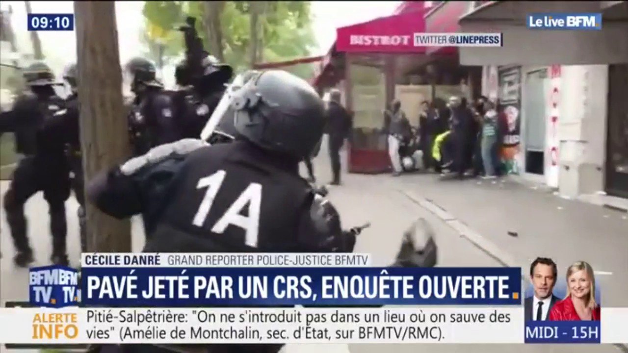 1er mai: une enquête a été ouverte concernant le CRS qui a jeté un pavé sur les manifestants