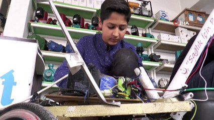 Hurda bisiklet güneş enerjili ‘Hür Yusuf’ oldu