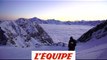 Nicolas Piguet et Romain Grojean rident sur une mer de nuages aux Arcs - Adrénaline - Ski freeride
