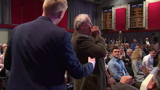 Theresa May heckled during Welsh Tory conference speech
