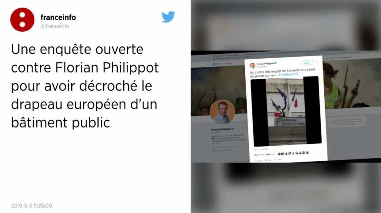 Florian Philippot visé par une enquête pour vol après avoir décroché un drapeau européen