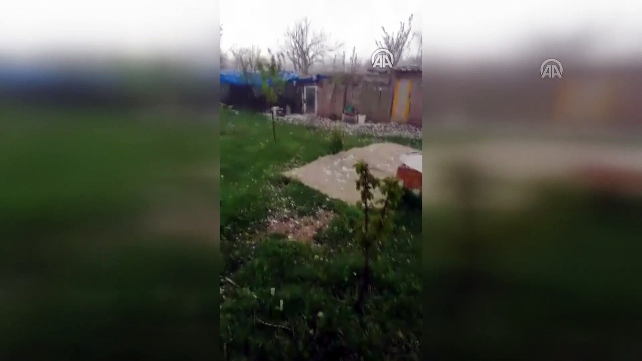 Niğde'de dolu meyve ağaçlarında hasara neden oldu (2)