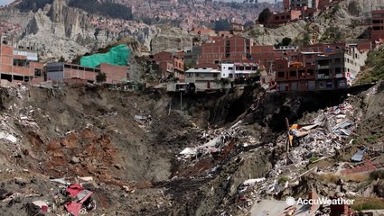 Landslide destroys homes in South America