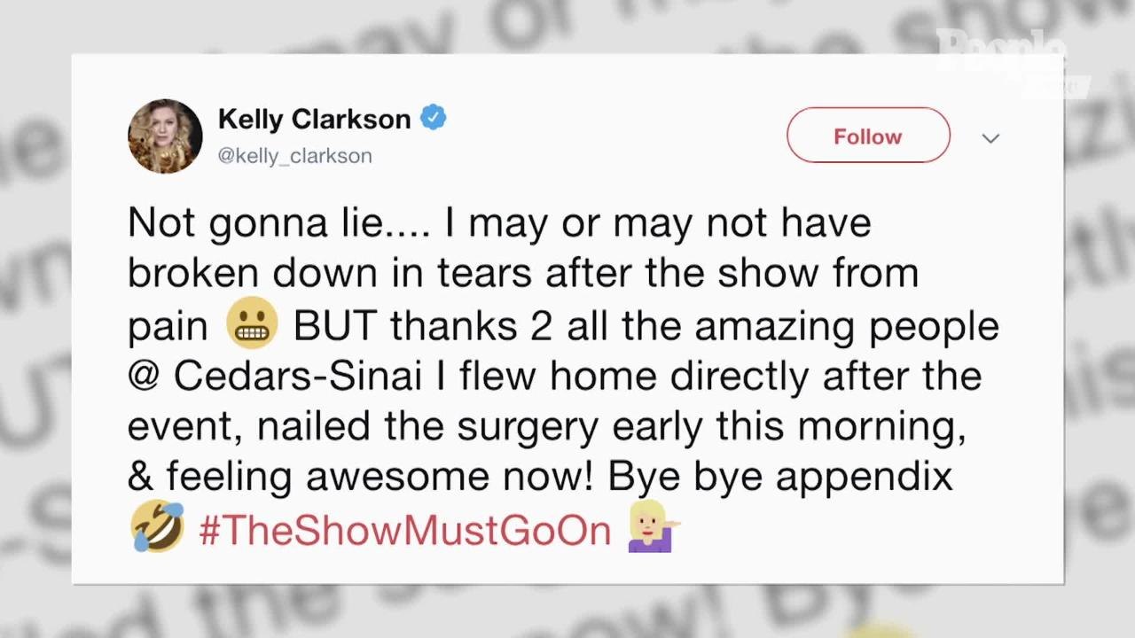 Kelly Clarkson Undergoes Surgery to Remove Her Appendix Hours After Hosting Billboard Music Awards