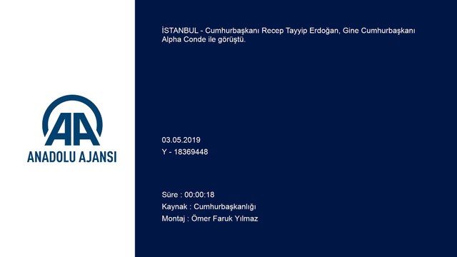 Cumhurbaşkanı Erdoğan, Gine Cumhurbaşkanı Alpha Conde ile görüştü - İSTANBUL