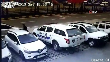 Durdurmak için arabanın önüne böyle atladı!
